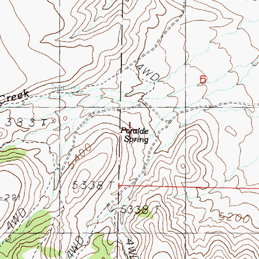 Topographic Map of Paralde Spring, NV