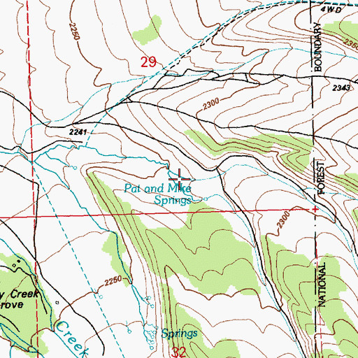 Topographic Map of Pat and Mike Springs, NV