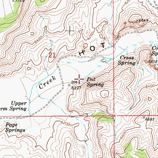 Topographic Map of Pat Spring, NV