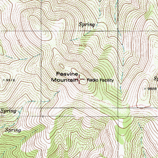 Topographic Map of Peavine Mountain, NV