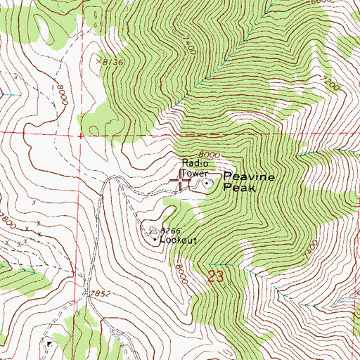 Topographic Map of Peavine Peak, NV