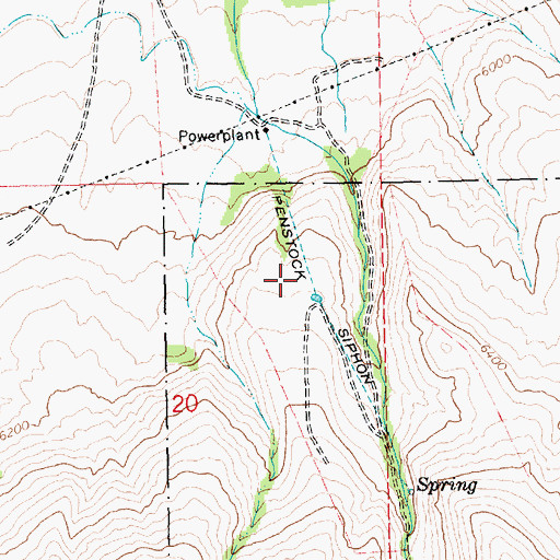 Topographic Map of Penstock Siphon, NV