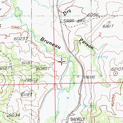Topographic Map of Person Creek, NV