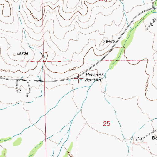 Topographic Map of Persons Spring, NV