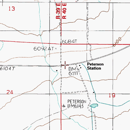 Topographic Map of Peterson Station, NV