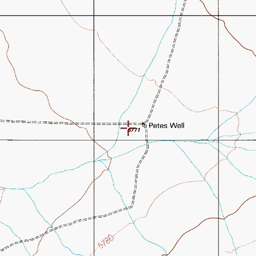Topographic Map of Petes Well, NV