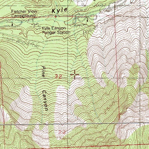 Topographic Map of Pine Canyon, NV