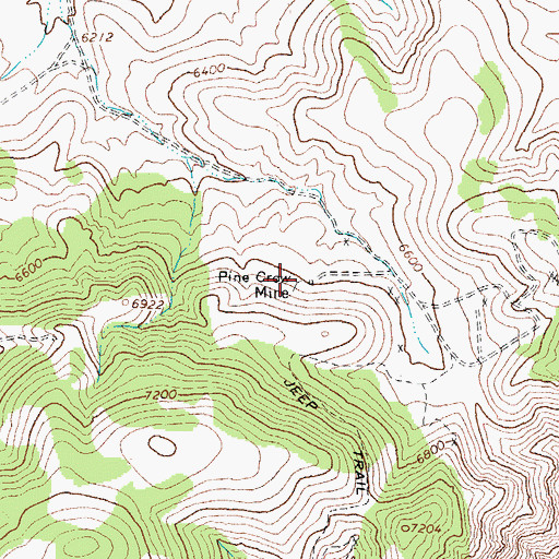 Topographic Map of Pine Crow Mine, NV
