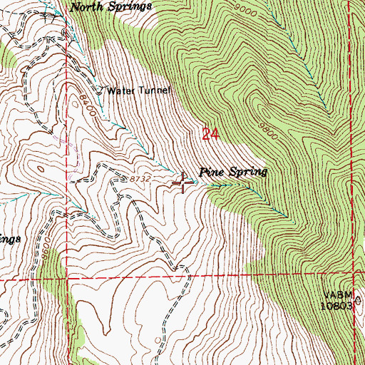 Topographic Map of Pine Spring, NV