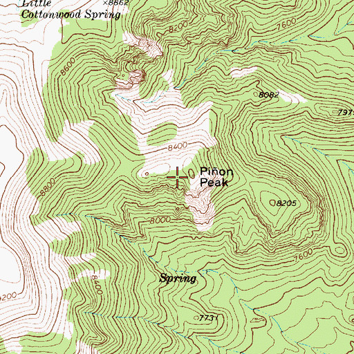 Topographic Map of Pion Peak, NV