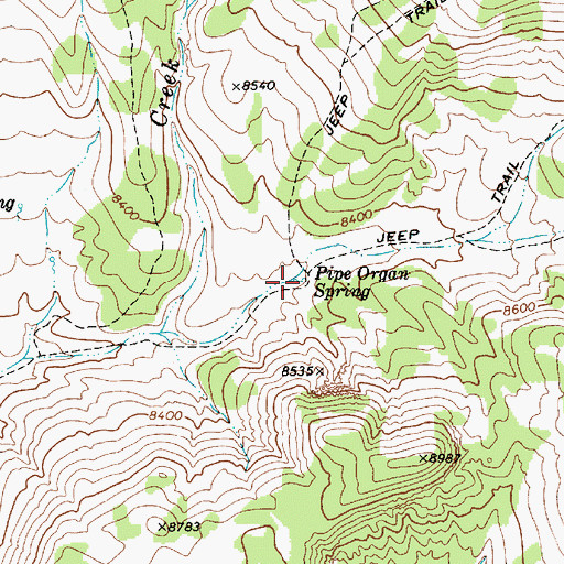 Topographic Map of Pipe Organ Spring, NV