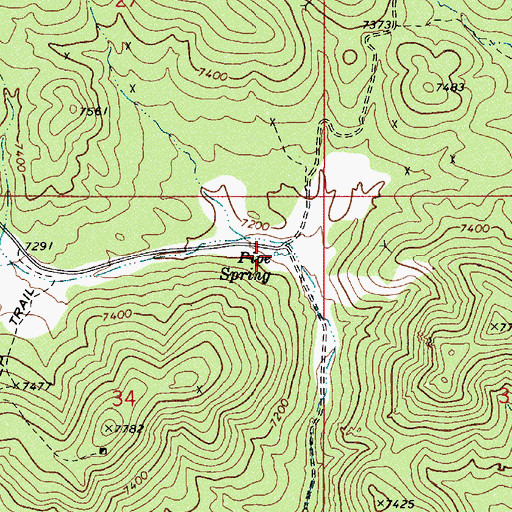 Topographic Map of Pipe Spring, NV