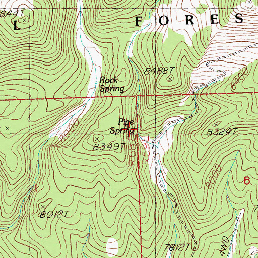 Topographic Map of Pipe Spring, NV