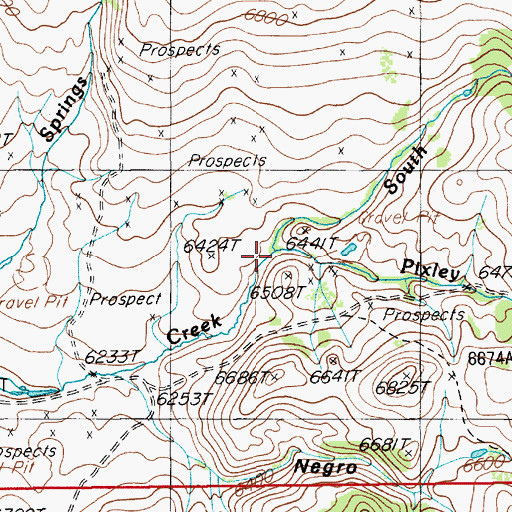 Topographic Map of Pixley Creek, NV