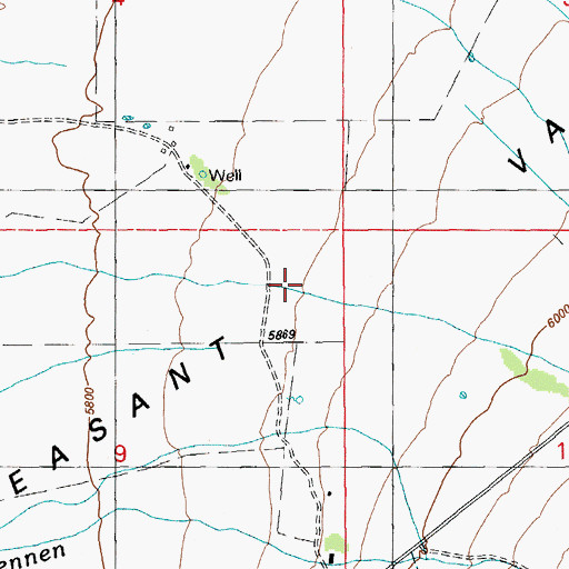 Topographic Map of Pleasant Valley, NV