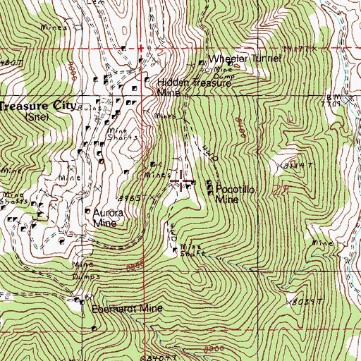 Topographic Map of Pocotillo Mine, NV