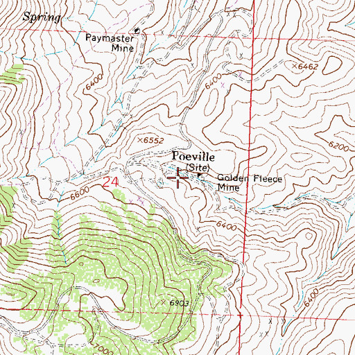 Topographic Map of Poeville (historical), NV