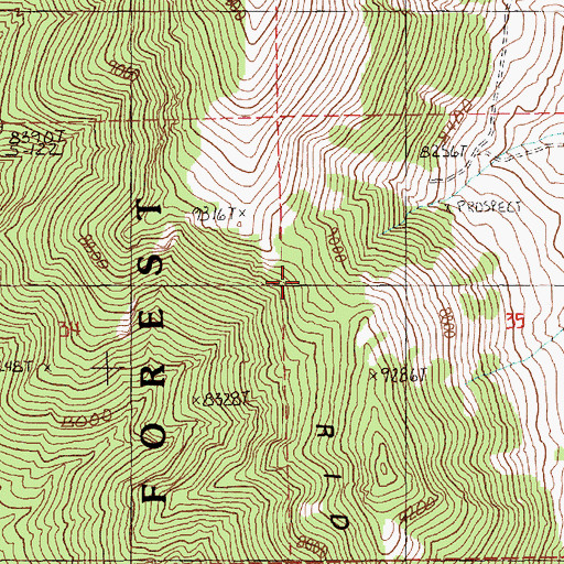 Topographic Map of Pogonip Ridge, NV
