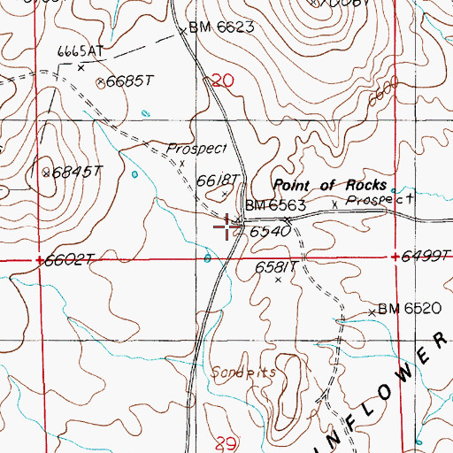 Topographic Map of Point of Rocks, NV