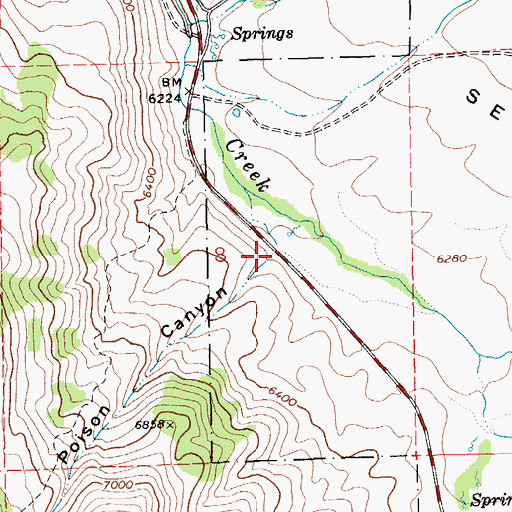 Topographic Map of Poison Canyon, NV