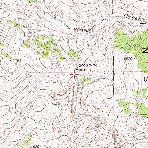 Topographic Map of Porcupine Pass, NV