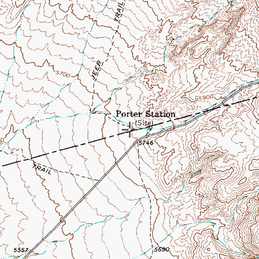 Topographic Map of Porter Station (historical), NV