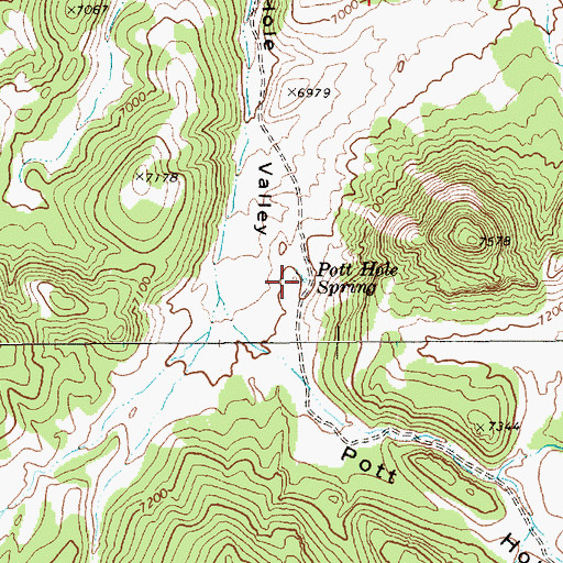 Topographic Map of Pott Hole Spring, NV