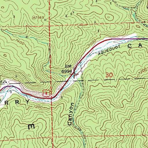 Topographic Map of Powder House Canyon, NV