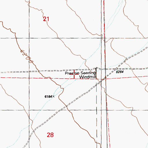 Topographic Map of Preston Seeding Windmill, NV