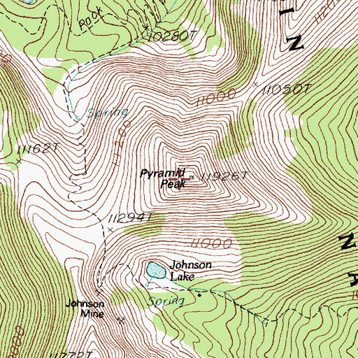 Topographic Map of Pyramid Peak, NV