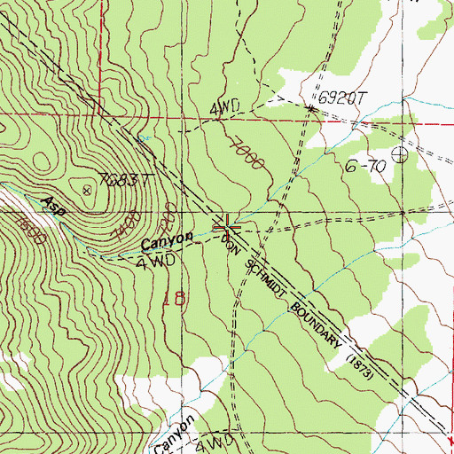 Topographic Map of Quaking Asp Canyon, NV