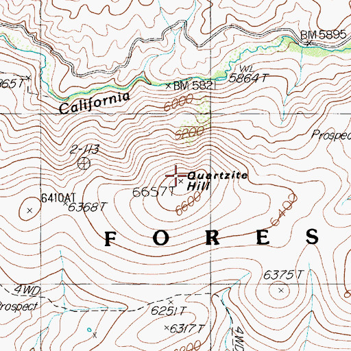 Topographic Map of Quartzite Hill, NV