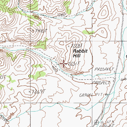 Topographic Map of Rabbit Hill, NV