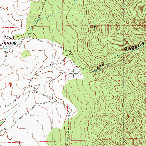 Topographic Map of Ragsdale Canyon, NV