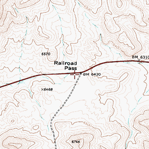 Topographic Map of Railroad Pass, NV