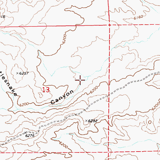 Topographic Map of Rattlesnake Canyon, NV