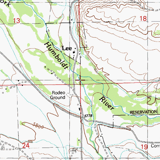 Topographic Map of Rattlesnake Creek, NV