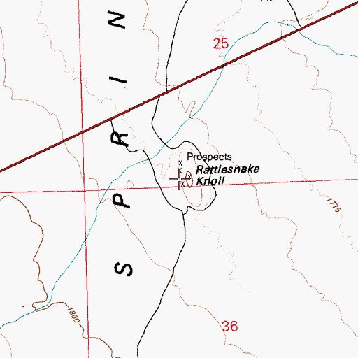 Topographic Map of Rattlesnake Knoll, NV