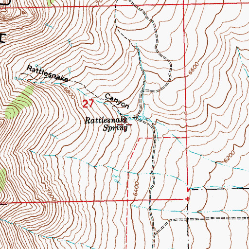 Topographic Map of Rattlesnake Spring, NV