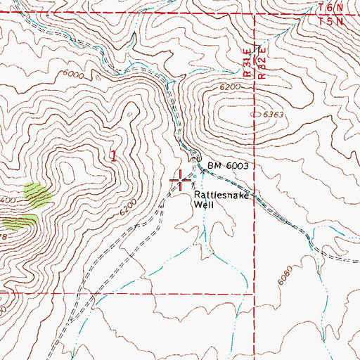 Topographic Map of Rattlesnake Well, NV