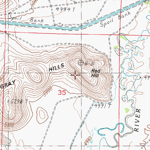Topographic Map of Red Hill, NV