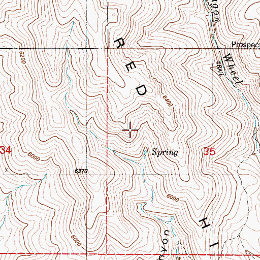 Topographic Map of Red Hills, NV