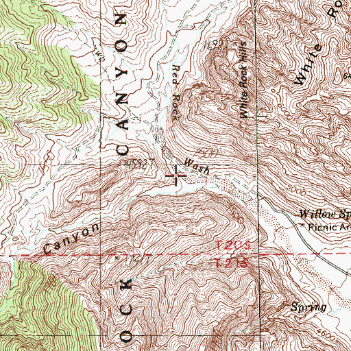 Topographic Map of Red Rock Canyon, NV