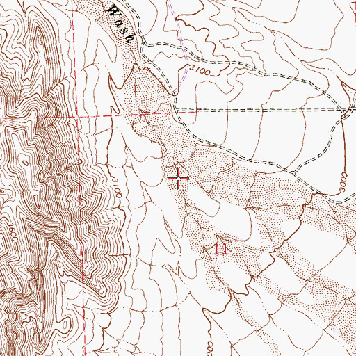 Topographic Map of Red Rock Wash, NV