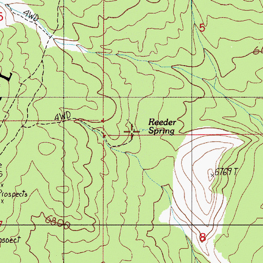 Topographic Map of Reeder Spring, NV