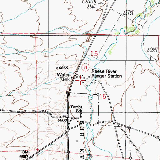 Topographic Map of Reese River Ranger Station, NV