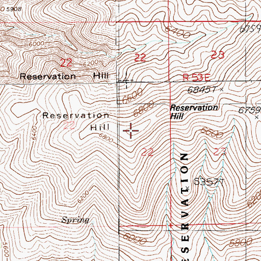 Topographic Map of Reservation Hill, NV
