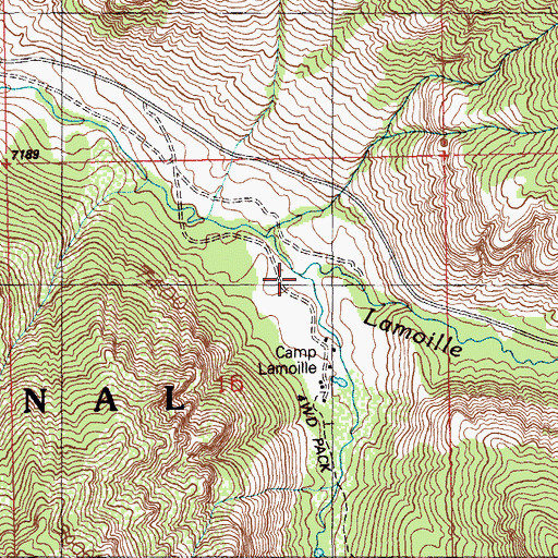 Topographic Map of Right Fork Lamoille Creek, NV