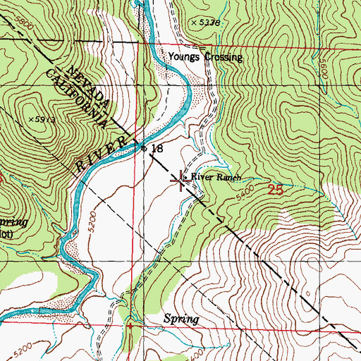 Topographic Map of River Ranch, NV