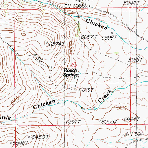 Topographic Map of Roach Spring, NV